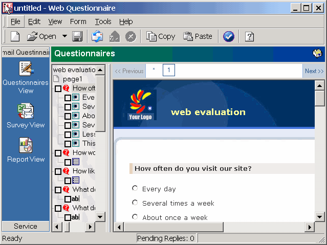 Click to view Web Questionnaire 5.0 screenshot